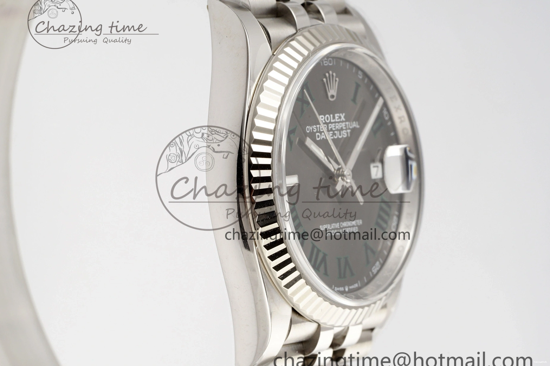 Bracelet Gray Edition 904L Green Roman Best Dial VR3235 Steel 126234 1:1 on DateJust Jubilee 36 Markers Clean 0506